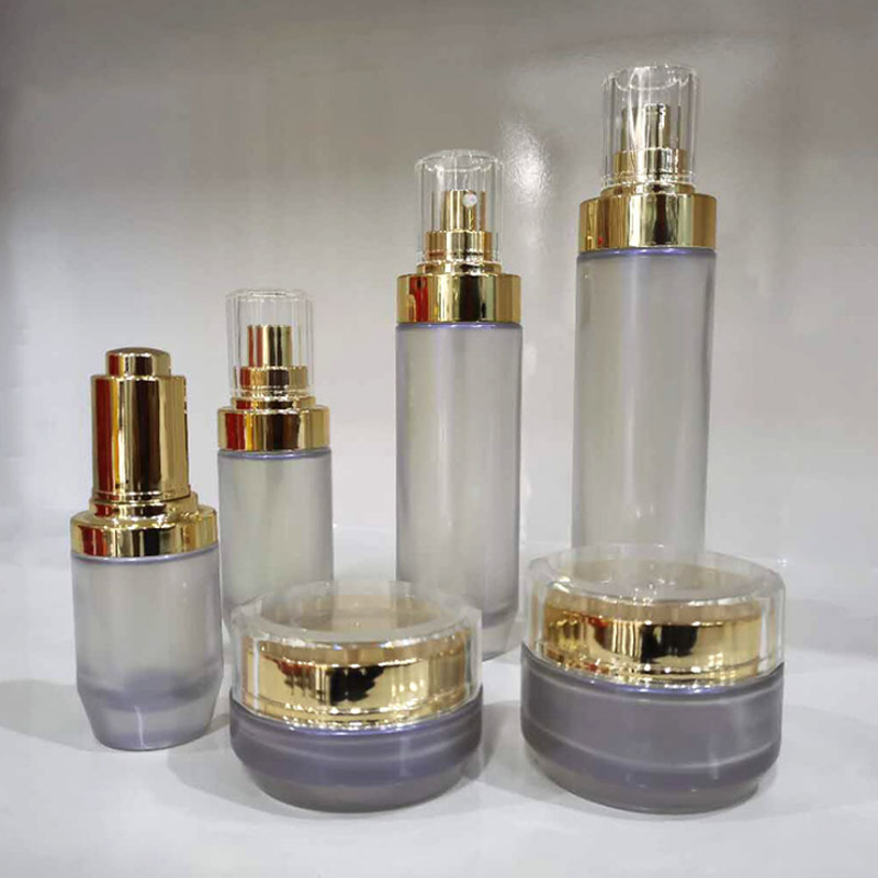 新款化妝品套裝玻璃瓶 六件套護(hù)膚套裝瓶 水乳精華分裝玻璃瓶