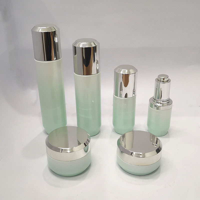 化妝品套裝玻璃瓶 30mL精油瓶 電鍍蓋50G霜瓶 化妝品包材玻璃瓶